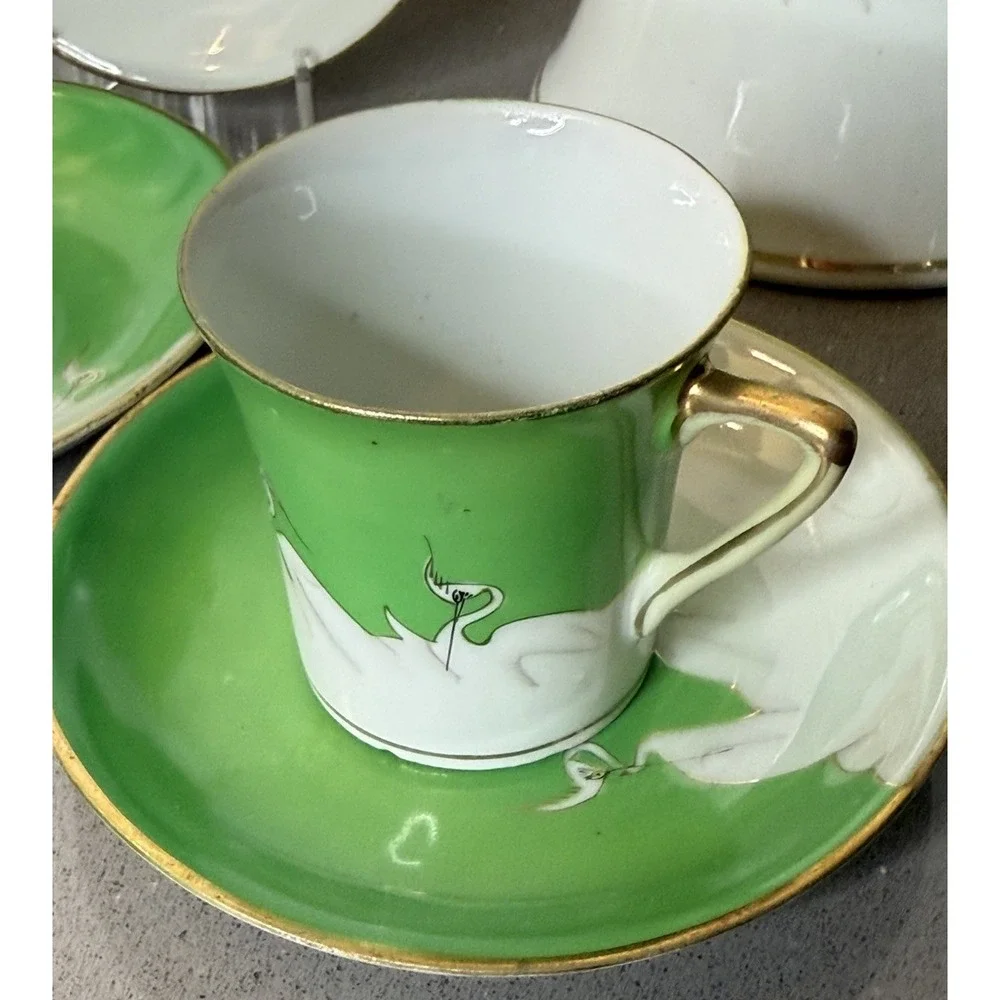 VTG Set 7 Tashiro Shoten Japan Art Deco Chocolate Coffee Pot Demitasse 1920-1930